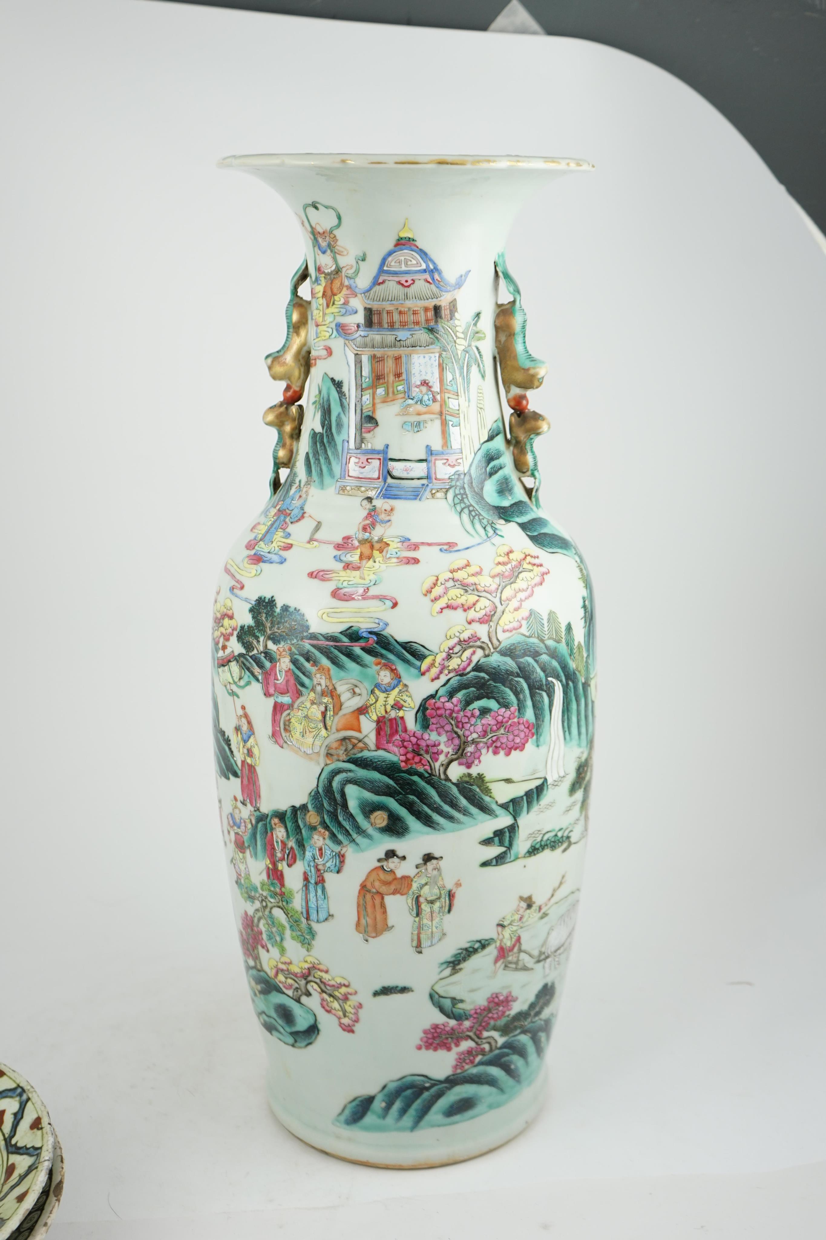 An impressive Chinese famille rose baluster vase, 19th century